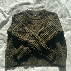 Madewell cropped cable merino wool sweater